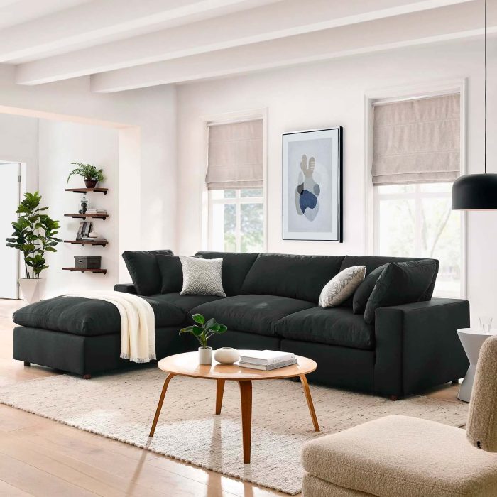 Overstuffed 4-Piece Sectional Sofa Set