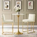 Velvet Bar Stool set of 2 - Gold Charcoal