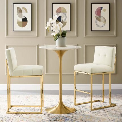 Velvet Bar Stool set of 2 - Gold Charcoal