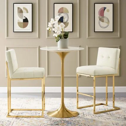 Velvet Bar Stool set of 2 - Gold Charcoal