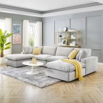 Overstuffed Performance Velvet 6-Piece Sectional Sofa