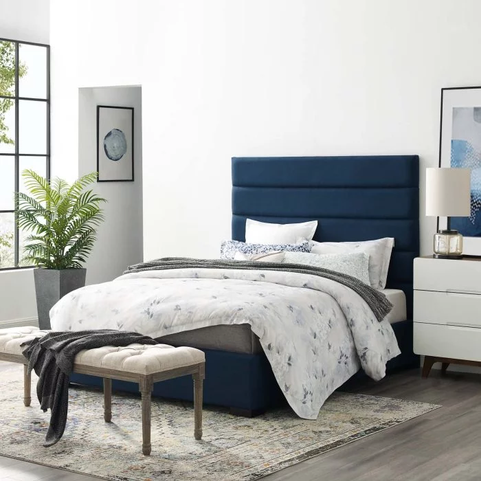 Genevieve Upholstered Fabric Platform Bed