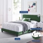 Velvet Platform Bed - Gray, Twin