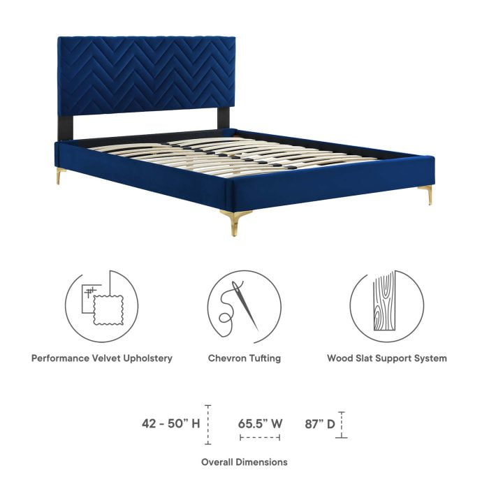Velvet Platform Bed