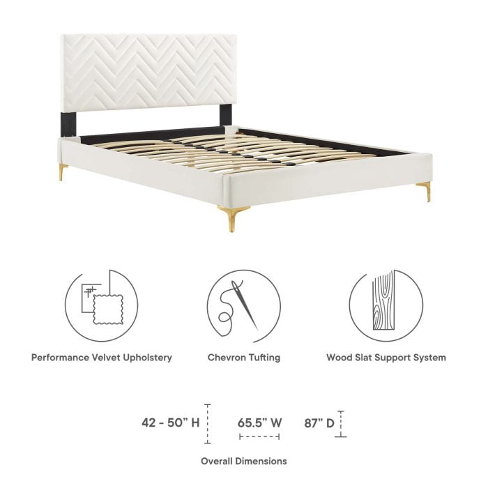 Velvet Platform Bed