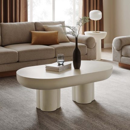 Oval Concrete Coffee Table