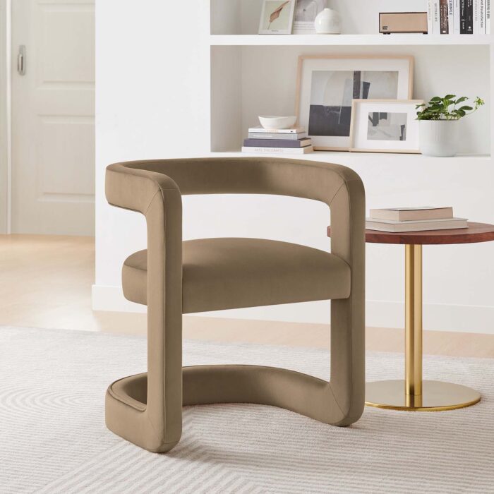 Velvet Barrel Accent Chair