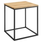 Zora Square Wood and Metal Side Table - Image 9