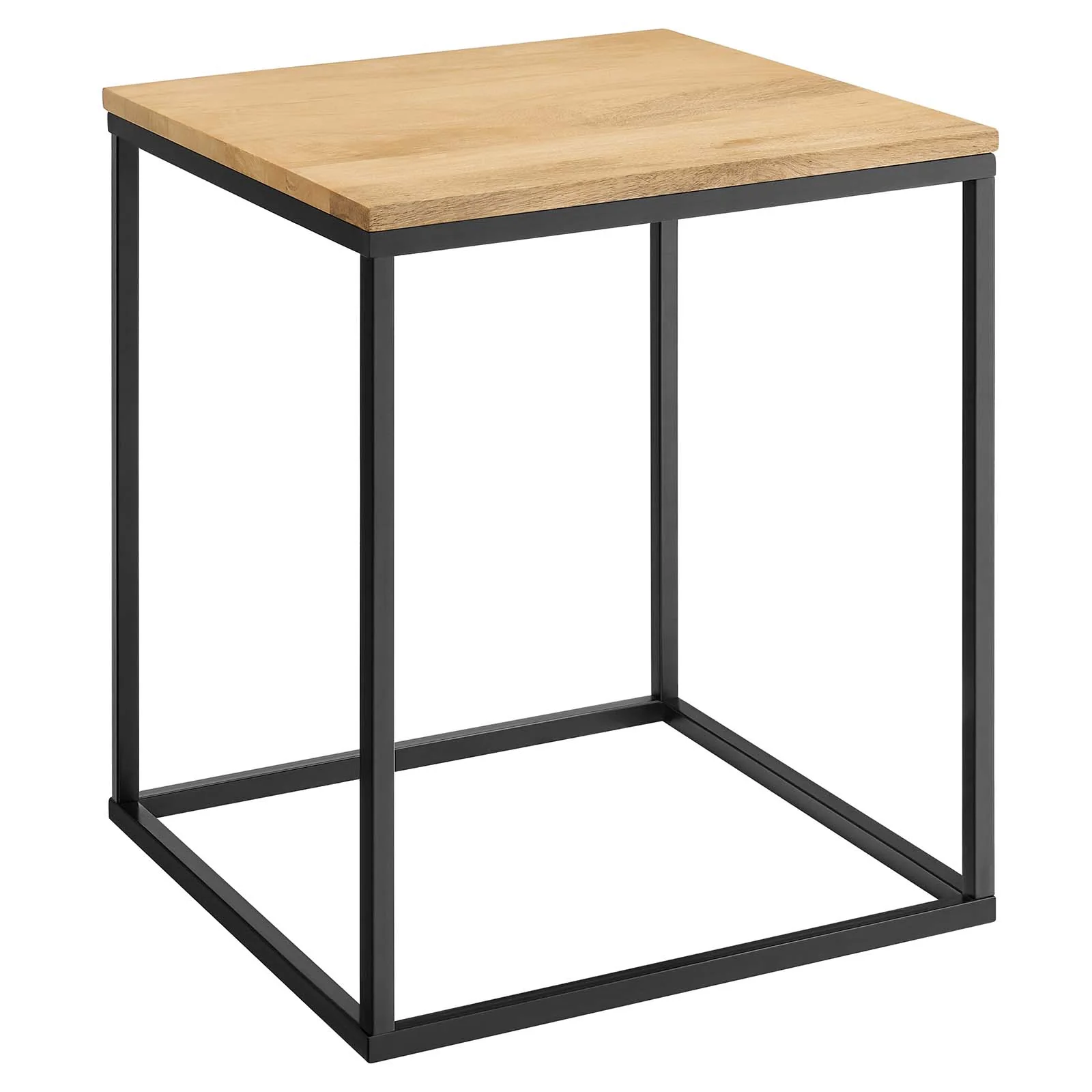 2 Zora Square Wood and Metal Side Table - Image 9