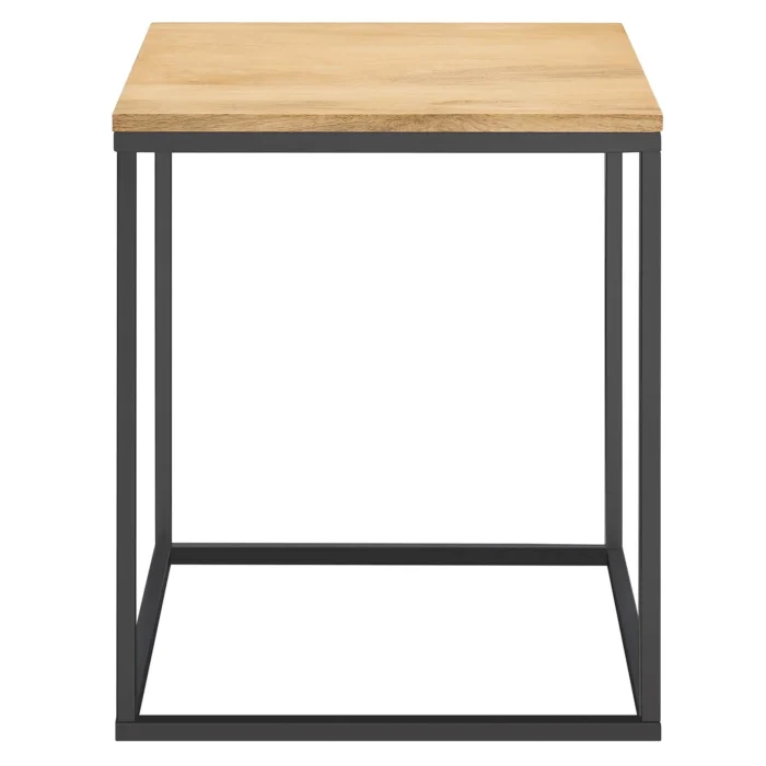 Zora Square Wood and Metal Side Table - Image 8