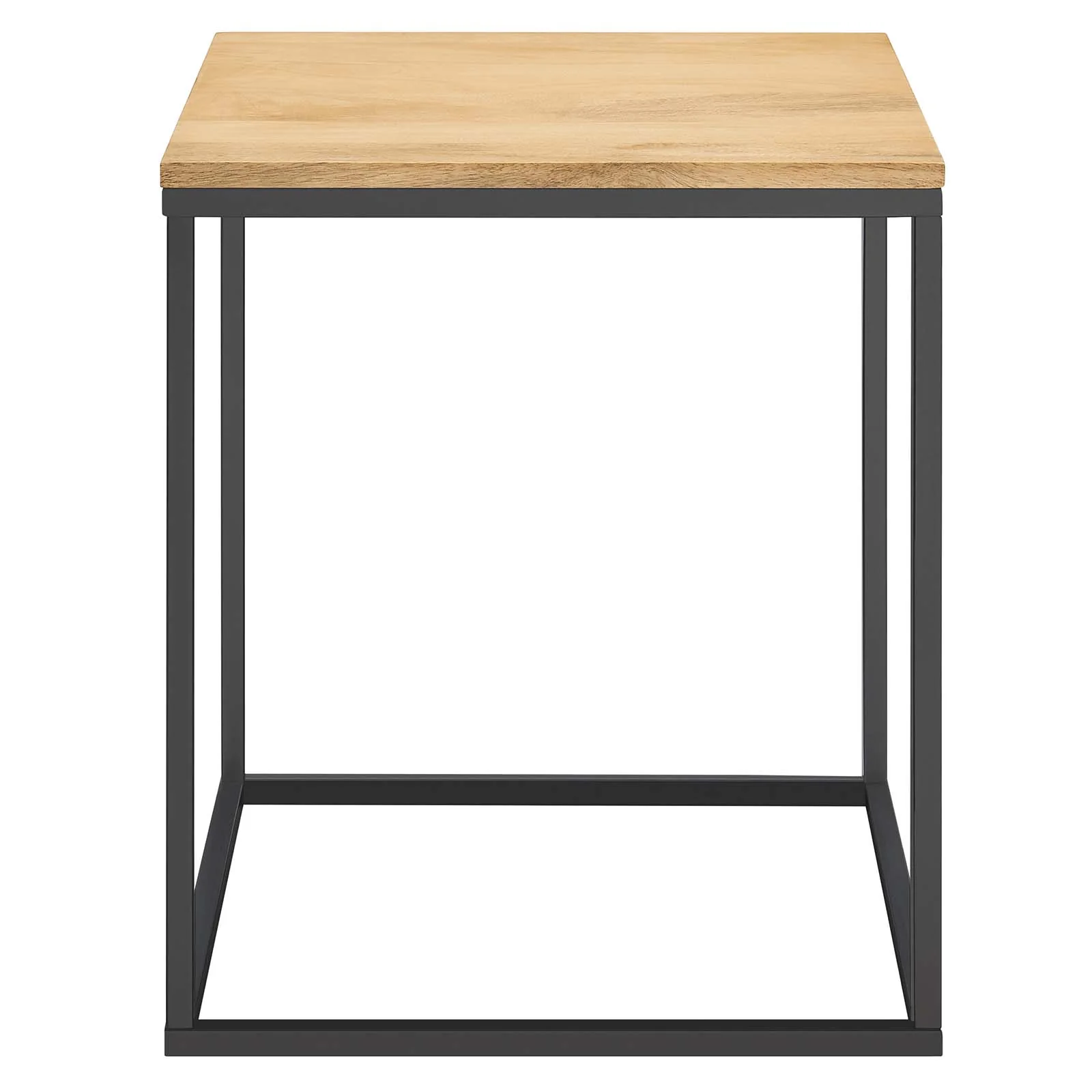 3 Zora Square Wood and Metal Side Table - Image 8