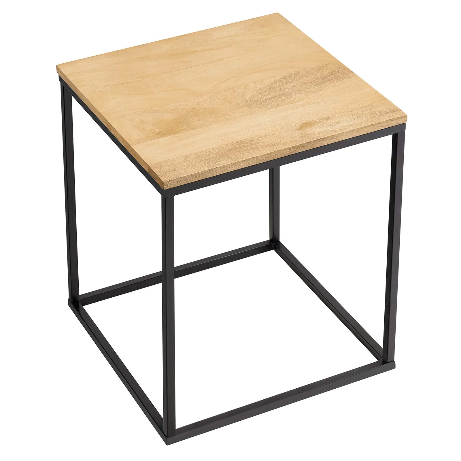 4 Zora Square Wood and Metal Side Table - Image 7