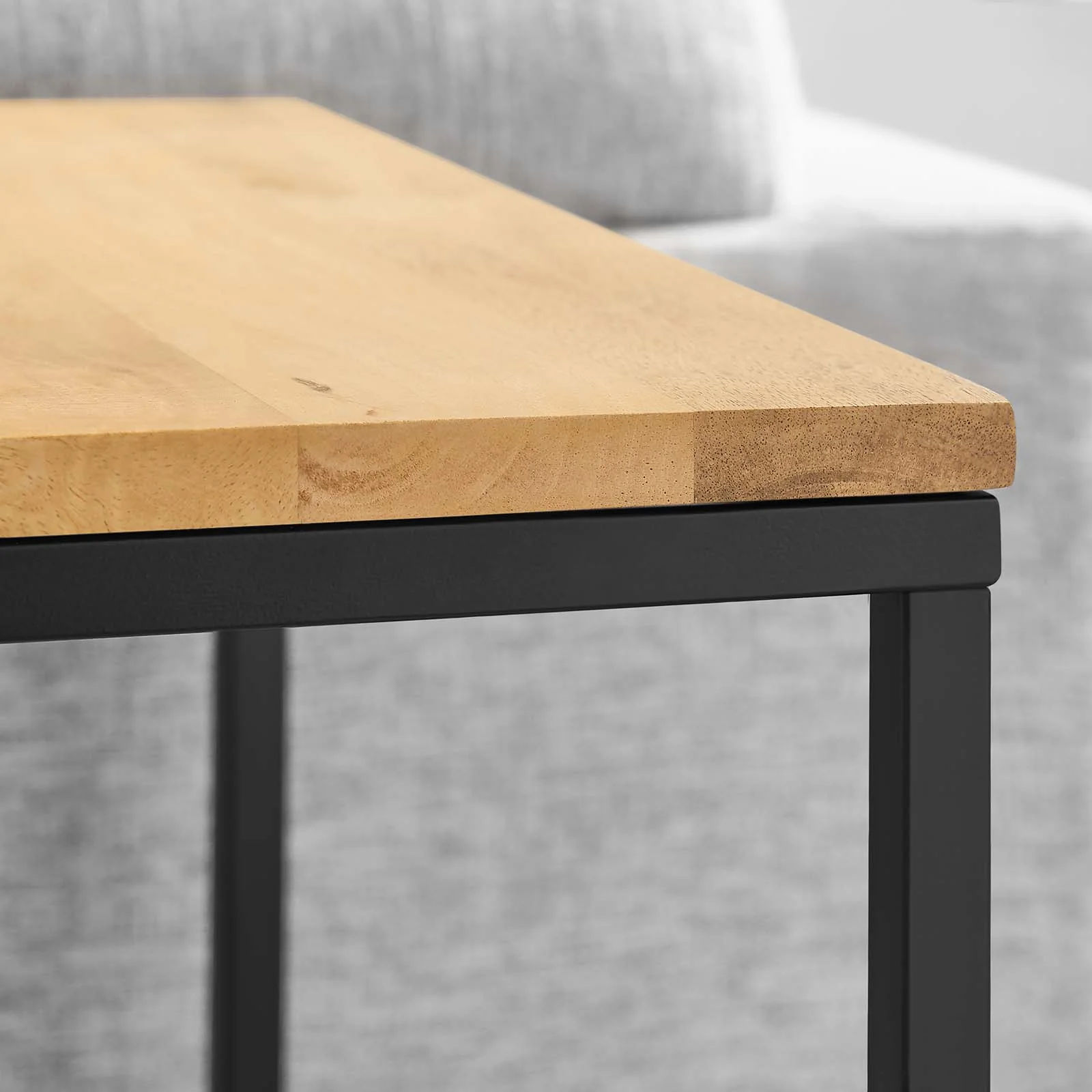 9 Zora Square Wood and Metal Side Table - Image 2