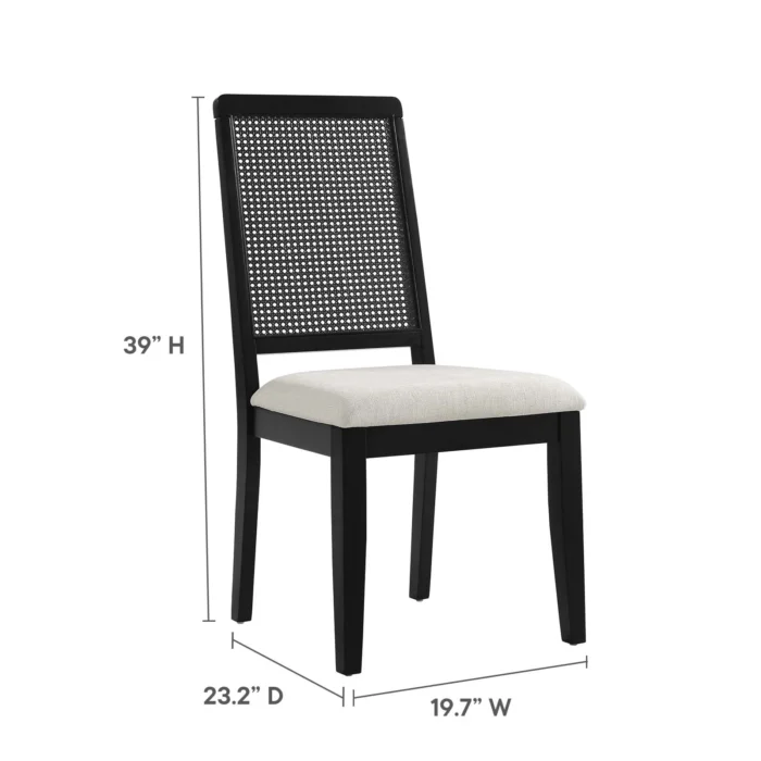 Arlo Faux Rattan and Wood Dining Side Chairs - Set of 2 - Image 9