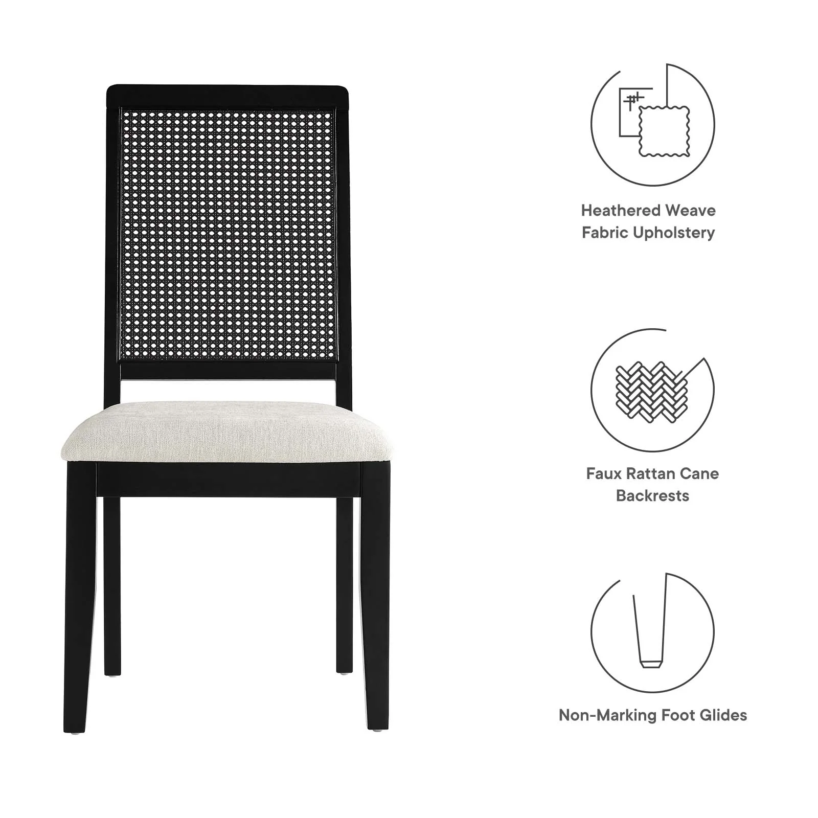 BB9 Arlo Faux Rattan and Wood Dining Side Chairs - Set of 2 - Image 10