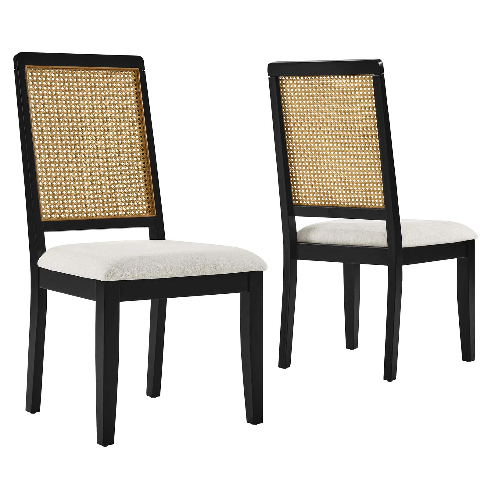 BN2 Arlo Faux Rattan and Wood Dining Side Chairs - Set of 2 - Image 12
