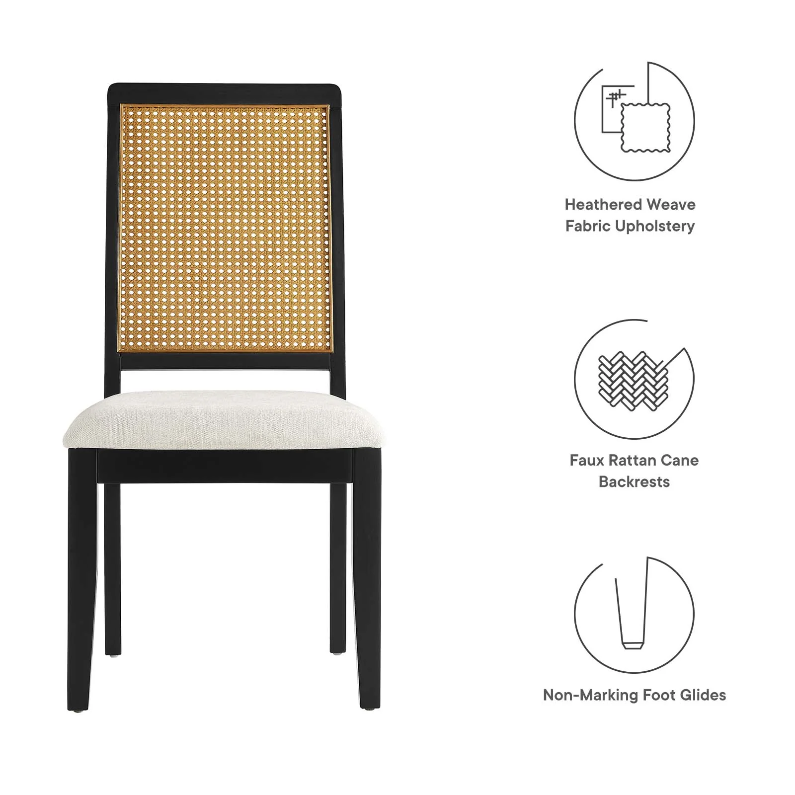 BN9 Arlo Faux Rattan and Wood Dining Side Chairs - Set of 2 - Image 15