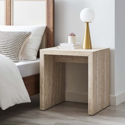 Travertine Side Table