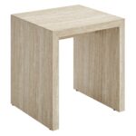 Mirella Faux Travertine Side Table - Image 3