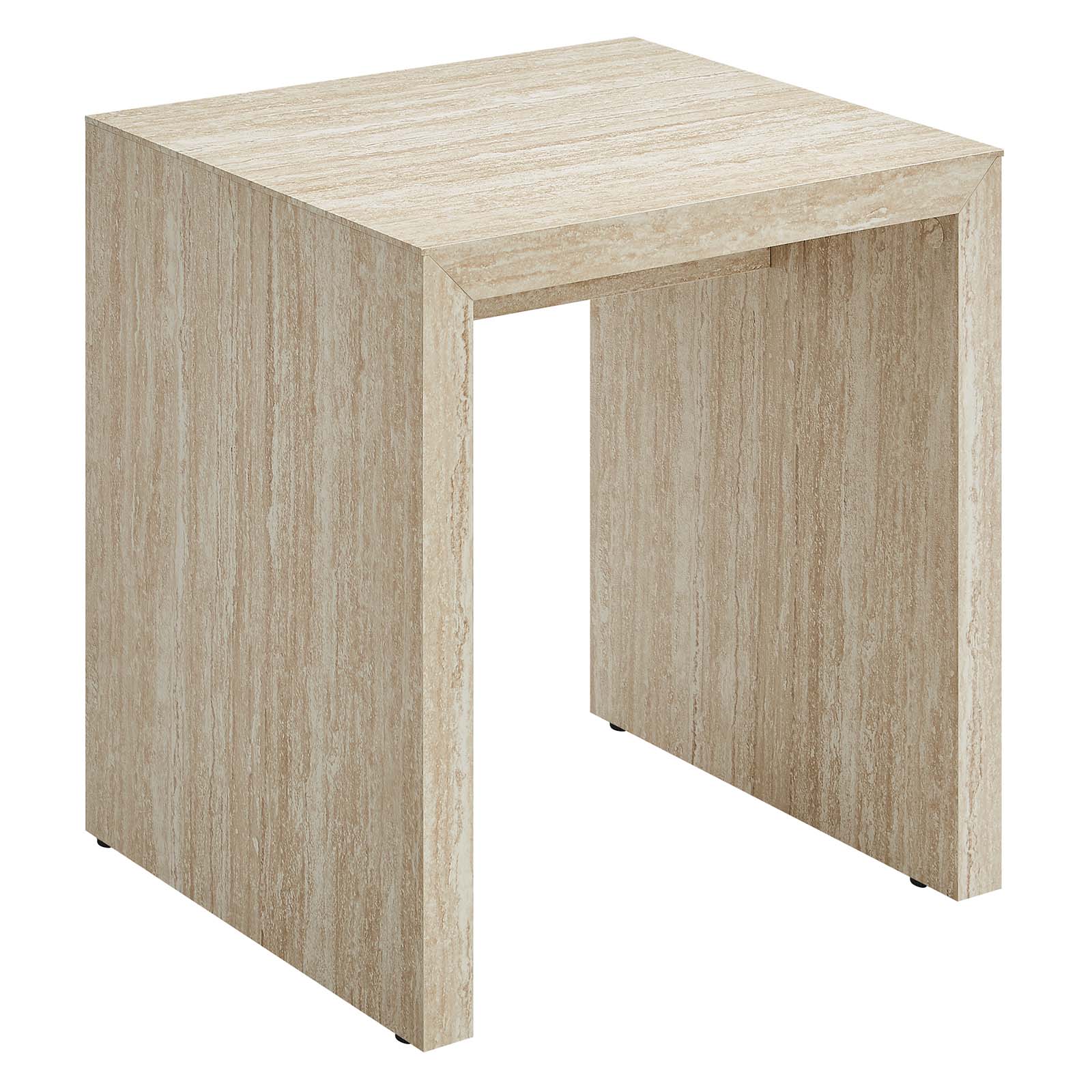 TRA 2 Mirella Faux Travertine Side Table - Image 3