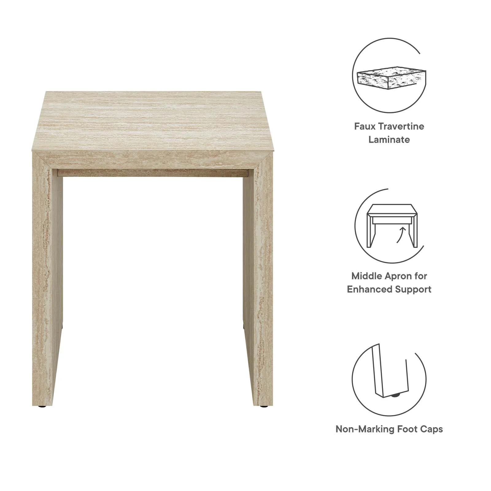 TRA 7 Mirella Faux Travertine Side Table - Image 7