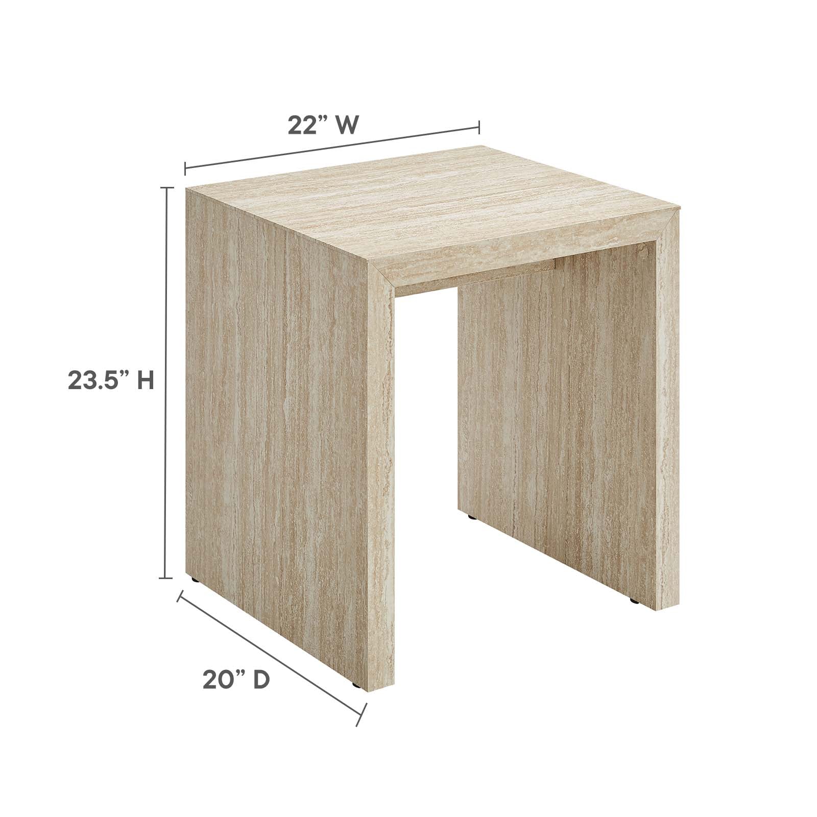 TRA 8 Mirella Faux Travertine Side Table - Image 8