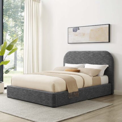 Fabric Curved Platform Bed