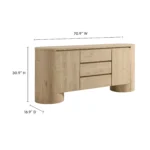 Duval 71" Rounded Sideboard Storage Cabinet - Image 2