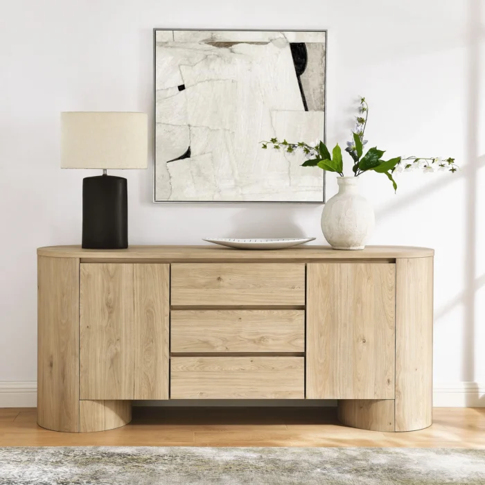 Duval 71" Rounded Sideboard Storage Cabinet - Image 10