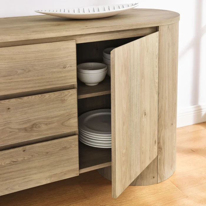 Duval 71" Rounded Sideboard Storage Cabinet - Image 9