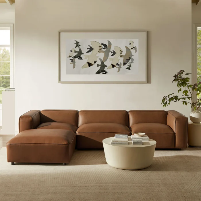 Auren 4-Piece Vegan Leather Modular Sofa - Image 1