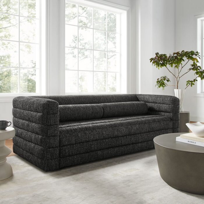Relle Channel Tufted Boucle Upholstered Sofa - Image 1