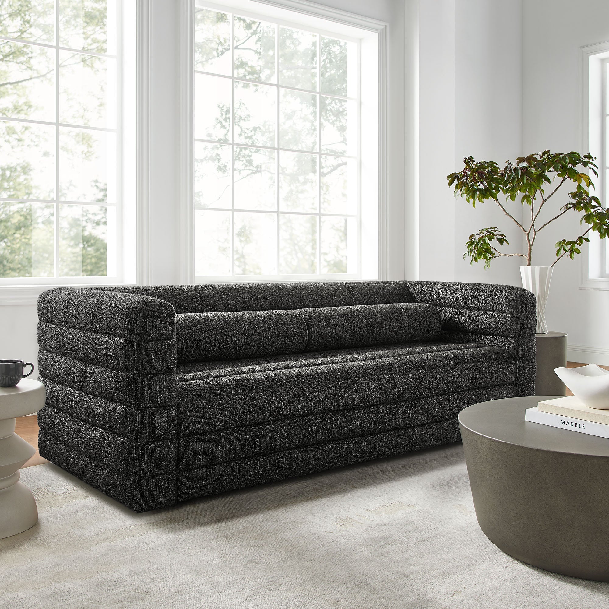 img2_EEI_7136_CHA_7 Relle Channel Tufted Boucle Upholstered Sofa - Image 1