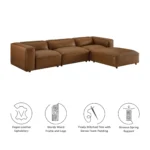 Auren 4-Piece Vegan Leather Modular Sofa - Image 8