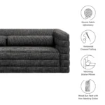 Relle Channel Tufted Boucle Upholstered Sofa - Image 8