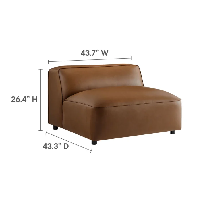 Auren 4-Piece Vegan Leather Modular Sofa - Image 7