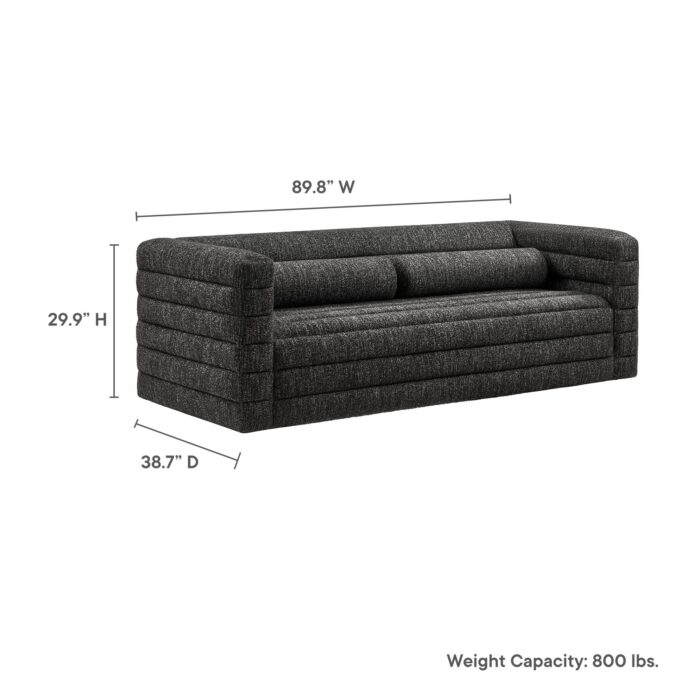 Relle Channel Tufted Boucle Upholstered Sofa - Image 7