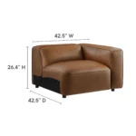 Auren 4-Piece Vegan Leather Modular Sofa - Image 6