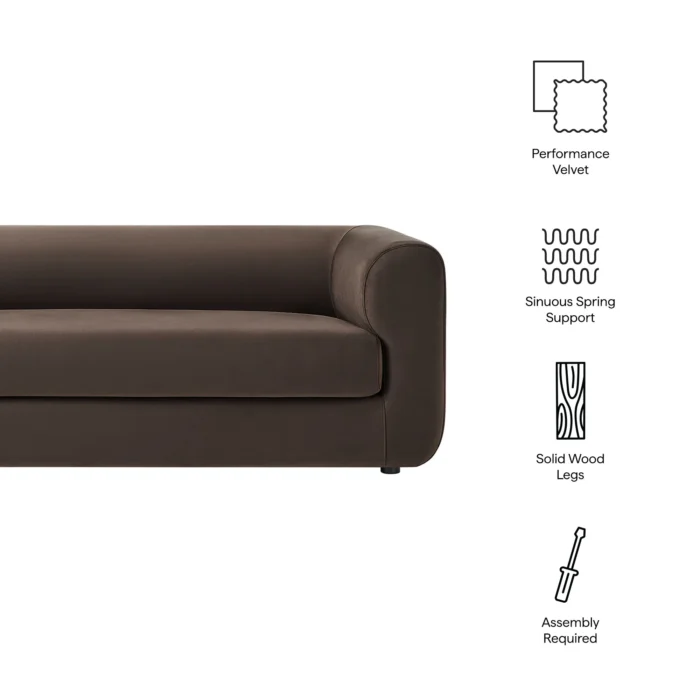 Leif 89" Performance Velvet Upholstered Sofa - Image 9